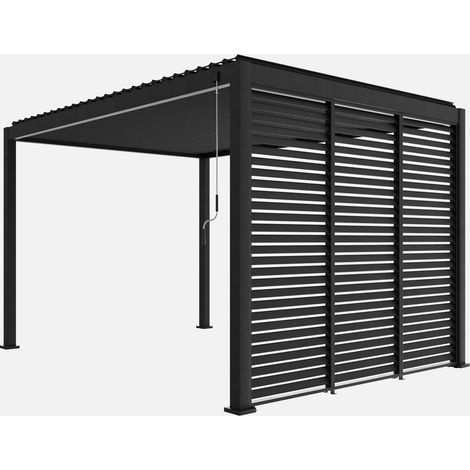 Pergola bioclimatica 3x4 in alluminio + 3 tende da 1m (1/5)