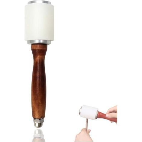 Maillet en nylon et cuir de 212 mm avec manche en bois de vachette pour loisirs créatifs, estampage, couture, club (1/5)