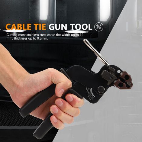 Pistolet de serrage automatique pour colliers en acier inoxydable avec coupeur intégré (1/5)