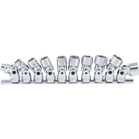 Jeux de douilles articulées 10 mm (3/8") 10 - 19 mm 10 pièces BGS