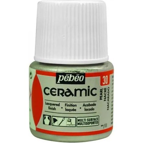 Pittura ceramica a FREDDO, decorazione decorativa, resistente PEBEO 30 PERLA 45ml