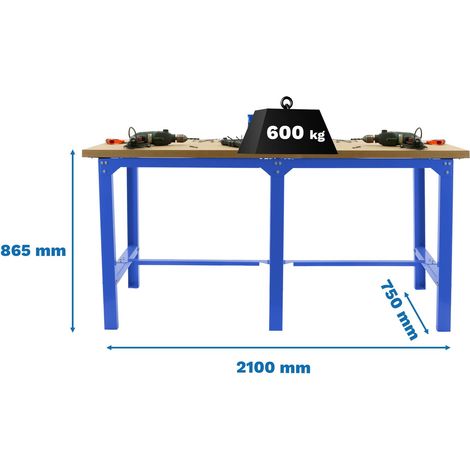 Simonrack Werkbank blau MDF-Platte 35 mm robust