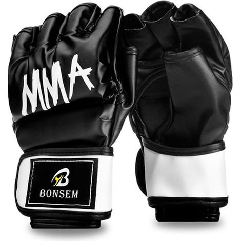 Manusi de box cu jumatate de mana, manusi de box Muay Thai, sac de box, manusi din piele, manusi de kickboxing (1/5)
