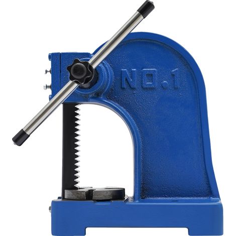 Prensa manual de husillo, alta capacidad de carga, diseño ergonómico, color azul. (1/2)