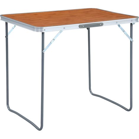Table de camping pliable Table de Jardin - avec cadre en métal 80x60 cm BV855584 - BonneVie (1/5)