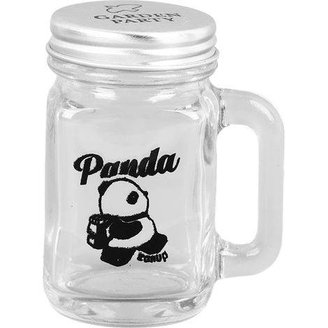 Bocal en verre transparent motif panda couvercle hermétique épais résistant haute température mini pot yaourt voyage famille bureau panda (1/5)