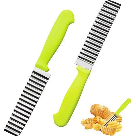 2-teiliger Pommes-Frites-Schneider, Küchenutensil aus Edelstahl, gezahntes Schneidemesser - Fei Yu (1/5)