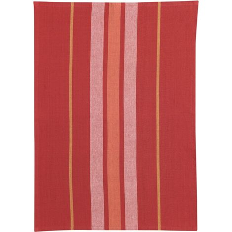 Torchon de Cuisine Rayé Pastel en Coton Recyclé Lavé Certifié Oeko-Tex 50 x 70 cm - PANGIVO