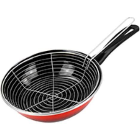 FPLUS sarten freidora k2 roja 26 cms. magefesa , Detalles:
Fabricado en acero esmaltado vitrificado a 820º.
Alto rendimiento energético.
Recubrimiento antiadherente bicapa reforzad