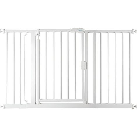 Safetots Pressure Fit Self Closing Stair Gate, 132.6cm - 139.6cm, White, Auto Closing Baby Gate, Safety Barrier