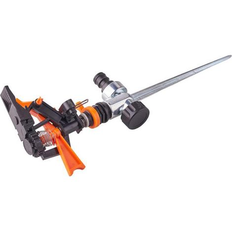 Arroseur à impulsion, arroseur circulaire et sectoriel, arroseur de pelouse avec pulsation rotatif à 360° avec raccord rapide, arroseur de jardin portée jusqu'à 5 m (1/5)