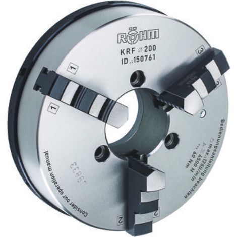 Röhm KRF 125, 3-Backen, mit Spannstift, Zylindrische Zentrieraufnahme, Gusskörper - 150757 (1/4)