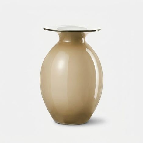 Vase décoratif en verre artisanal Bombetta - Fumé multicolore (1/2)
