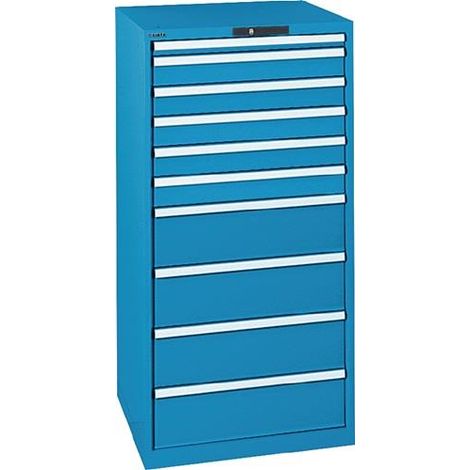 Schubladenschrank 36x36E H1450xB717xT725mm 10Schubladen Vollauszug RAL5012 LISTA (1/2)