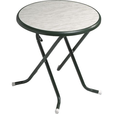ALCO mesa plegable r19 vmar 70 cm , Mesa R19 verde mármol 70 cm plegableMesa aceroDiámetro 70 cmColor: verde mármolPlegable para fácil almacenamientoMedidas: 99