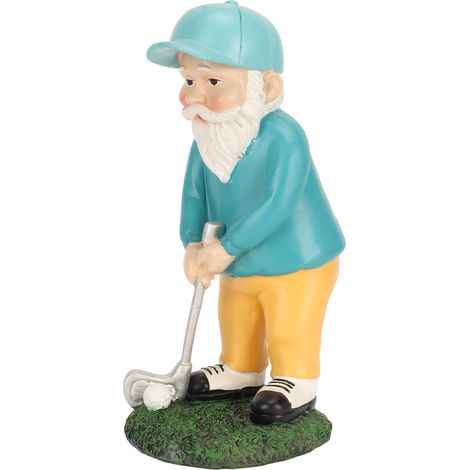 Gnome de jardin Golfeur Statue résistante aux intempéries Décoration extérieure pour pelouse paysage Image vive exquise (1/5)