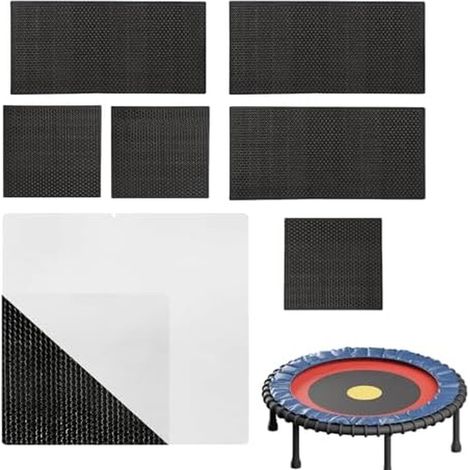 Patch Réparation Trampoline - Adhésif Double Face Sans Colle - Pour Filet ou Tapis Trampoline Rectangulaire Rond Carré - Lot de 4 (1/5)