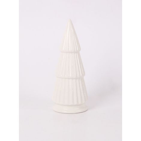 Dekofigur Baum Keramik 17 x 7 cm weiß Weihnachtscharaktere