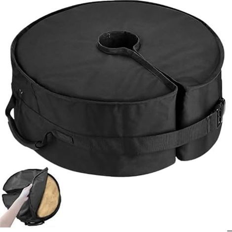 Sac de poids de base pour parasol fibre polyester 900d - Roame - sac à sable fixe pour tente en tissu oxford noir sac lesté amovib (1/4)
