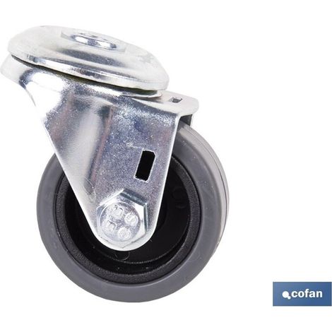 Roue traversante grise Ø40x18mm, supporte jusqu'à 45 kg, idéale pour les meubles. (1/3)
