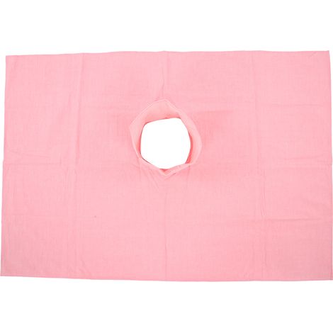 Lot de 2 Draps de Table de Massage en Coton, Alèse de Lit de Soin avec Trou Visage, 70x100cm, Rose (1/5)