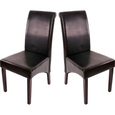 2x chaise de salle à manger chaise de cuisine chaise M37 - cuir, noir, pieds foncés (1/2)
