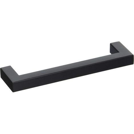Lot de 2 poignées d'armoire noires (entraxe 96 mm) poignées de tiroir poignées d'armoire de cuisine commode noire quincaillerie moderne en acier inoxydable (1/5)