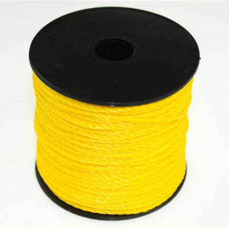 POKM Toolsmarket GmbH 3 Cuerdas de albañilería, 100 m, 1,6 mm, Amarillo, Polipropileno, retorcido