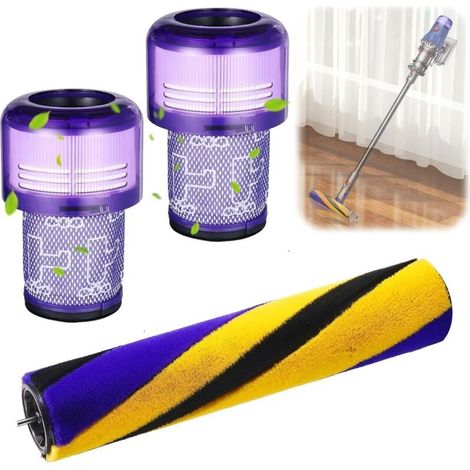 Ersatzfilter und -bürste für den Dyson V12 Detect Slim Staubsauger – Zubehör umfasst 1 Bürste und 2 Filter