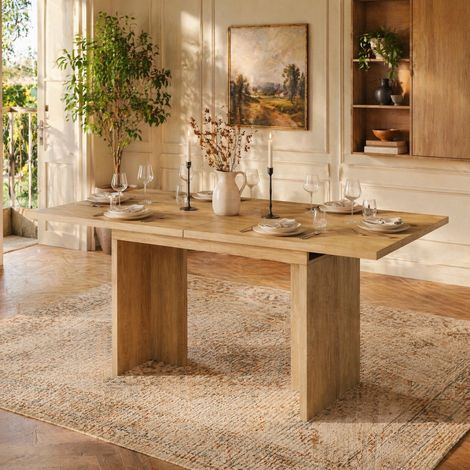 Tavolo da pranzo allungabile 140/180 x 80 cm per 6-8 persone MDF colore rovere OKWISH (1/5)
