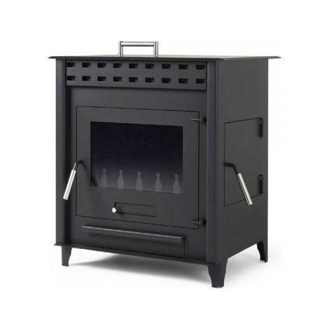 Estufa de leña grande modelo C 14.3 Kw  Chimenea rustica de leña  Estufa de leña clásica para salón cocina o habitación (1/5)