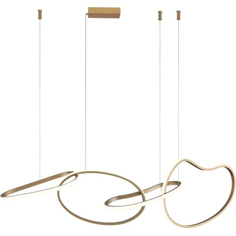 Lampadario moderno intrecciato oro LED 60W Fonte Italux