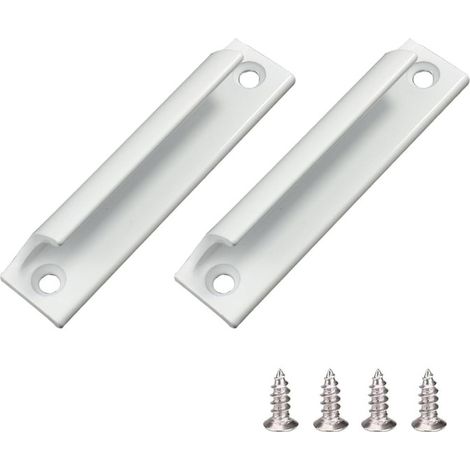 Poignée coulissante pour porte-fenêtre, meuble et tiroir en alliage d'aluminium - 2 pièces avec vis - Blanc - Matériel de quincaillerie pour fenêtres - OUYLAF (1/5)