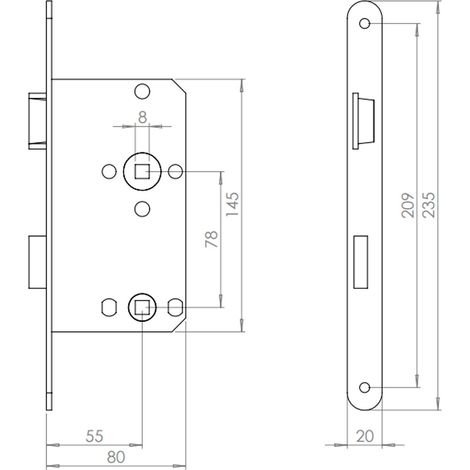 ABUS - Serratura ad incasso per porta WC ES WC R G 55 78 20-61771, oro (1/2)