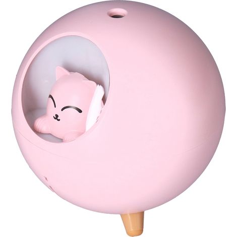 Mini humidificateur d'air pour voiture, joli humidificateur à brume fraîche USB pour bureaux et chambres, 220 ml rose (1/5)