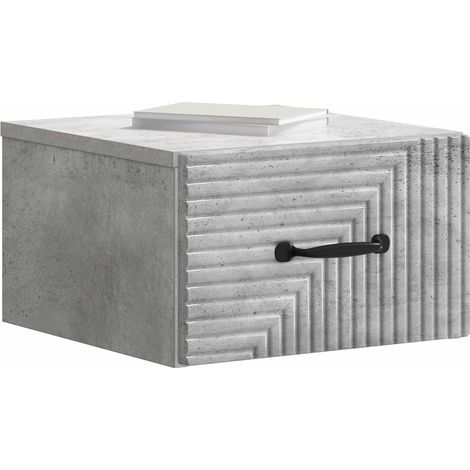 Maison Exclusive - Mobiletto da notte a muro con cassetto 2 pcs Grigio Cemento