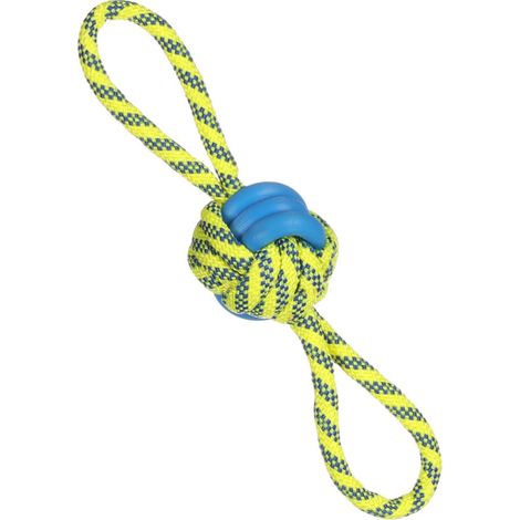Jouet Balle nouée ø 7 cm x 30 cm Bleu & Jaune pour chien - Flamingo (1/3)