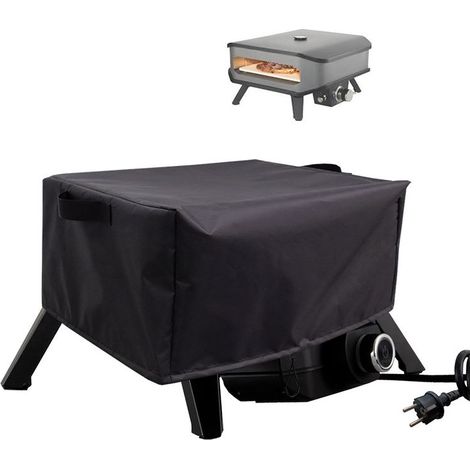 , 55x55x27 CM Bache Housse de Protection, Housse Four a Pizza Exterieur en Tissu Oxford 420D, Imperméable Coupe-Vent Anti-UV Couverture de Grill, Réglable (1/5)