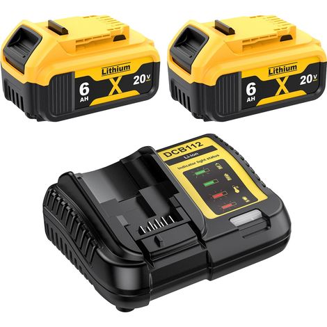 Batterie, 6000mAh Kapazität, kompatibel mit verschiedenen Elektrowerkzeugen, 2X6000mahXLadegerät (1/2)