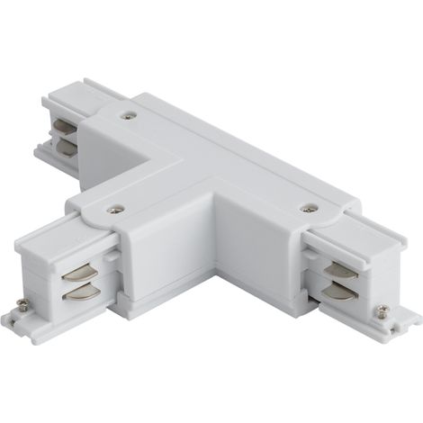 QAZQA Conector en T para carril trifásico T derecho blanco