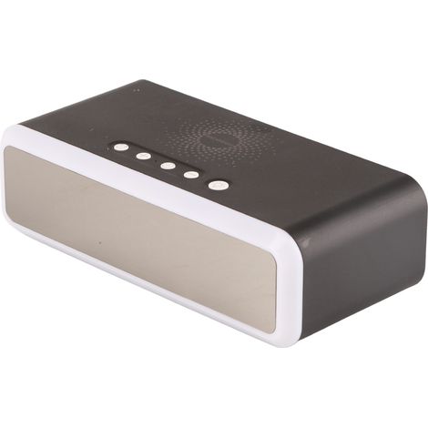 Réveil multifonctionnel 15 W avec chargeur, affichage HD de l'heure, de la date et de la température, 4 niveaux de luminosité, compatible iOS et Android (noir). (1/5)
