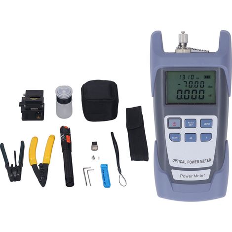 Compteur de puissance fibre optique avec adaptateur FC SC, coupe-fibre optique, testeur de longueur d'onde, kit d'outils de mesure (1/5)