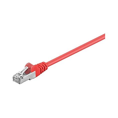 CAT 5e cavo patch, SF/UTP, rosso, 0,5 m, conduttore di alluminio placcato di rame (CCA). Lunghezza del Cavo 0.5 m (1/2)