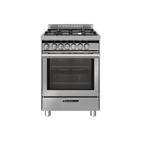 Glem Gas ST664MI Cucina a Gas 60x60 cm 4 Fornelli Forno Elettrico 67L Acciaio Inox A+ (1/3)