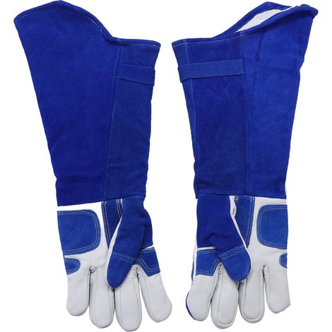 Dicke Lederhandschuhe für den Umgang mit Tieren, verlängert 58 cm, isoliert, kratzfest. (1/5)