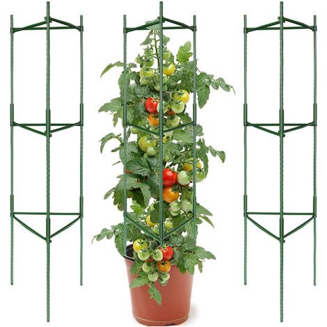 Set mit 3 Stützkäfigen für Gartenpflanzen, Tomatenkäfige, Pflanzenkäfig, Pflanzengitter, Stützpfähle für Tomaten, Rankhilfe für Kletterpflanzen (1/5)
