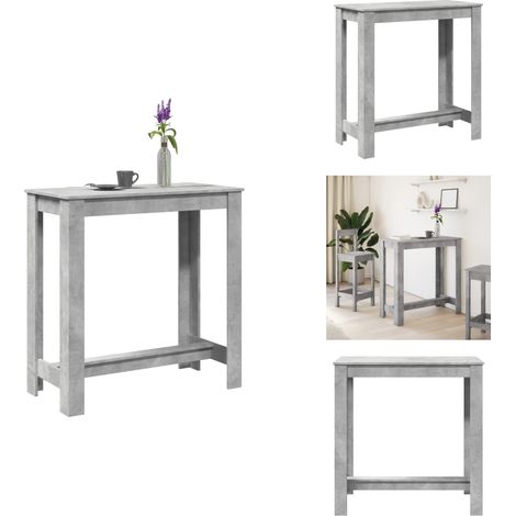 Table de bar gris béton 102x50x103,5 cm bois d'ingénierie - Table De Bar - Tables De Bar - Table De Pub - Table De Bar De Cuisine (1/5)