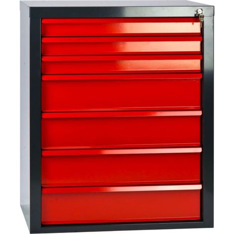 Armoire servante Mammut 7 tiroirs - Rouge/Anthracite