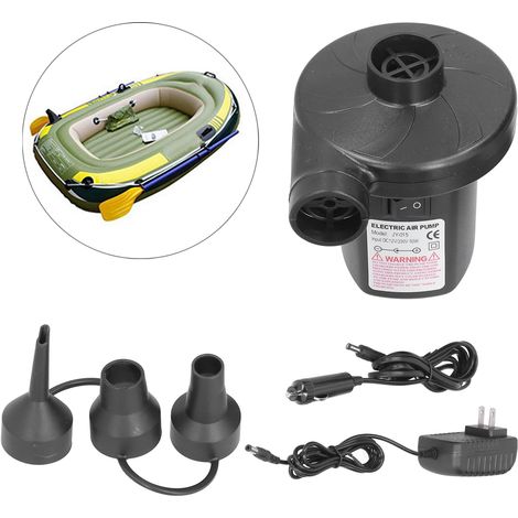 【Bomba de aire eléctrica】 Bomba de aire eléctrica compacta de CA/CC con dos modos de funcionamiento para inflar y desinflar, incluye cargador para coche, ABS, 427 g, 50 W, 3 boquillas (1/5)