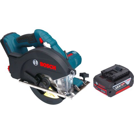 Bosch GKM 18V-50 Professional Scie circulaire portative sans fil pour le métal 18 V 136 mm Brushless + 1x batterie 4,0 Ah - sans chargeur
